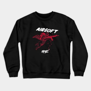 Airsoft Family - Angel with machine gun Crewneck Sweatshirt